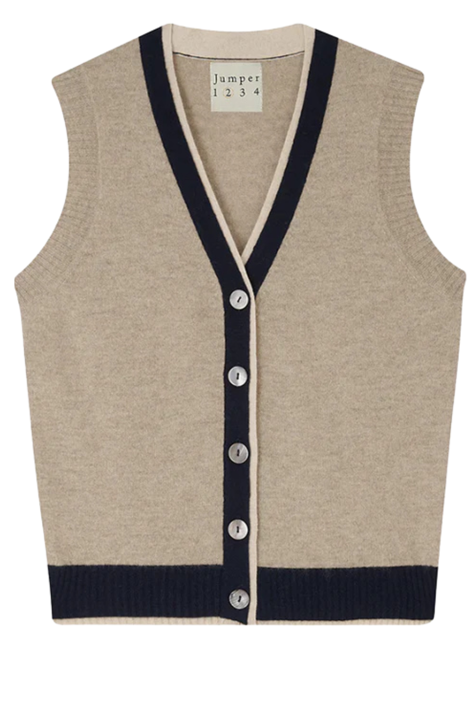 Double Rib Sleeveless Cardigan