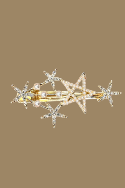 Silver Stars Hair Clip