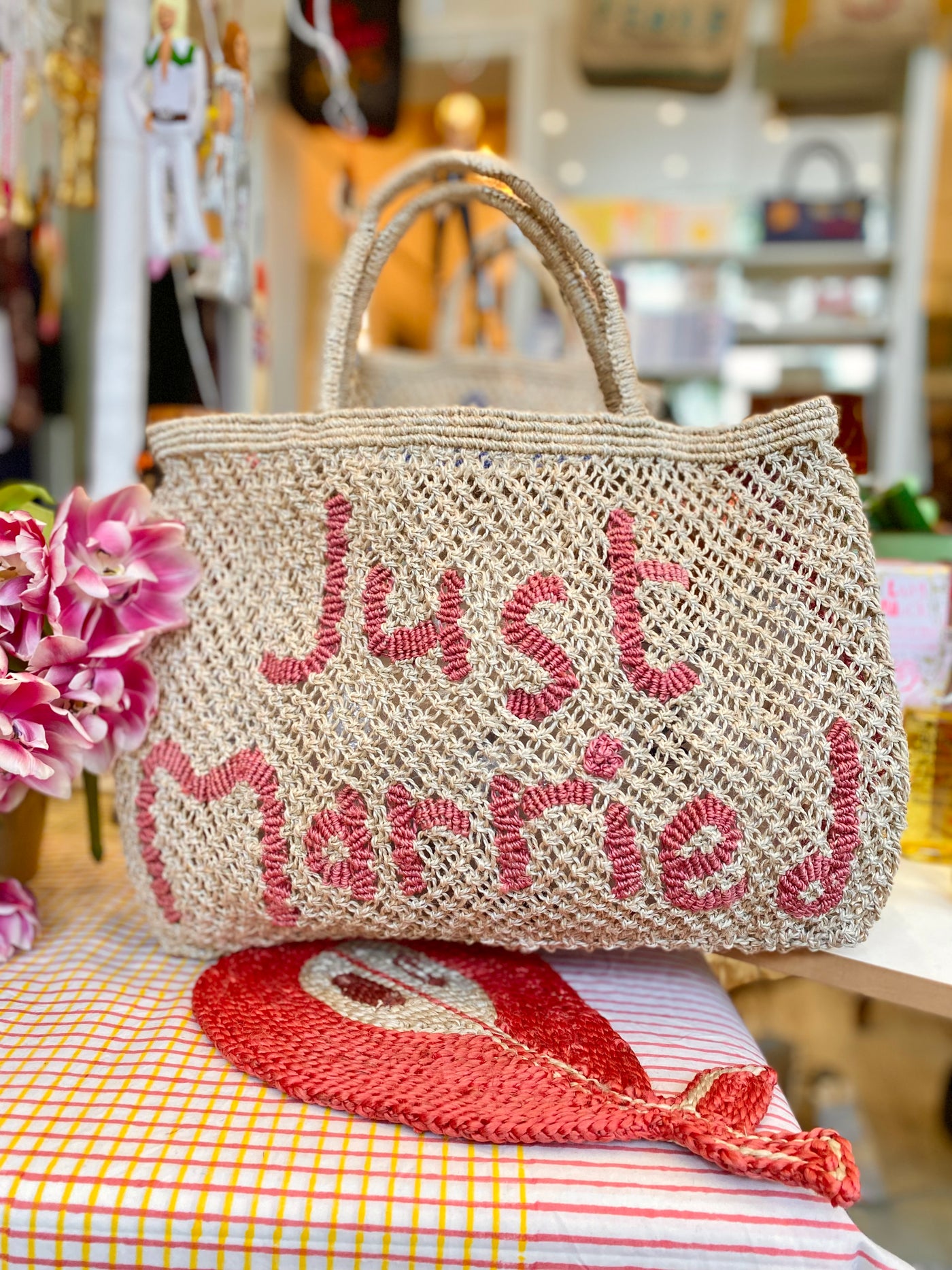 Just married beach online bag