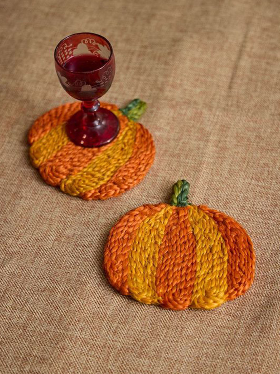 Pumpkin coasters - Set of 2