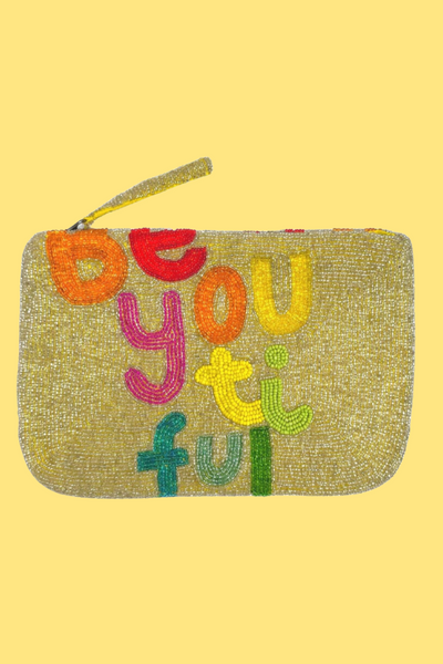 Be You Ti Ful bead clutch - Gold and Multi