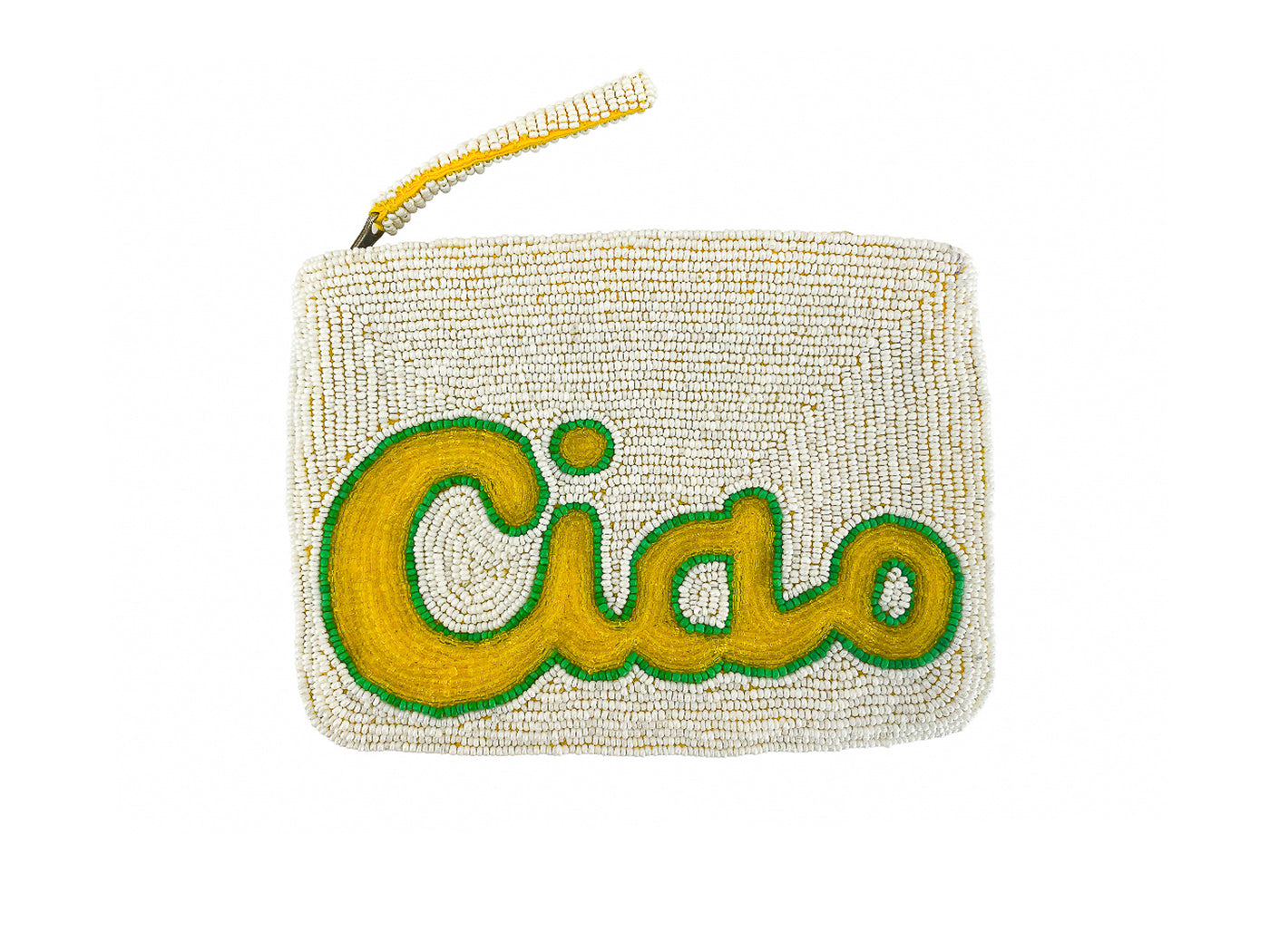 Ciao mini clutch - White and yellow