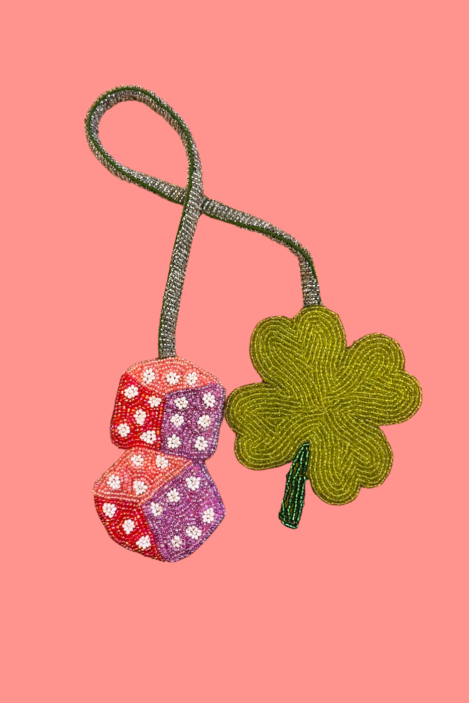 Bag Charm - Dice and clover