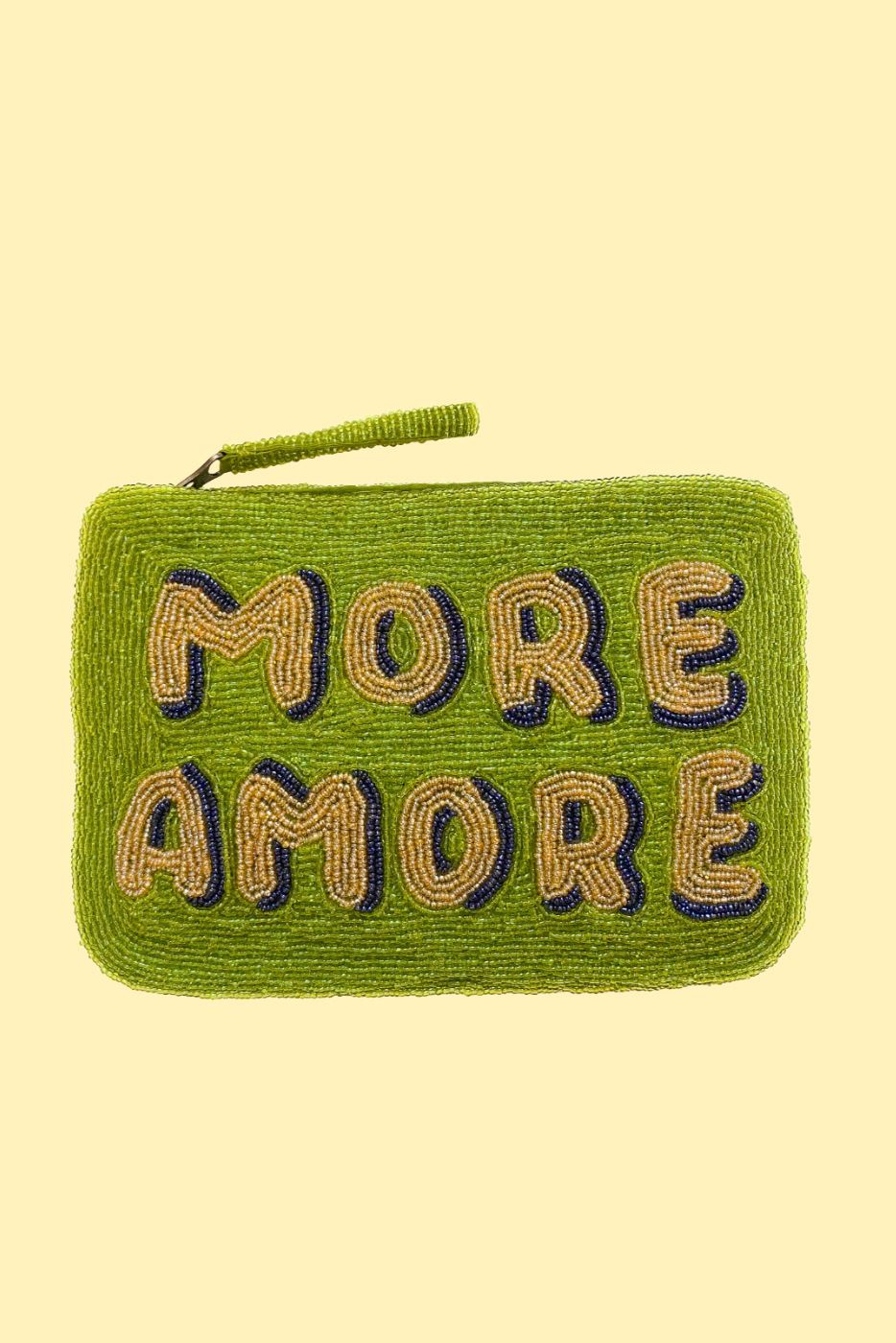 More Amore - green beaded clutch