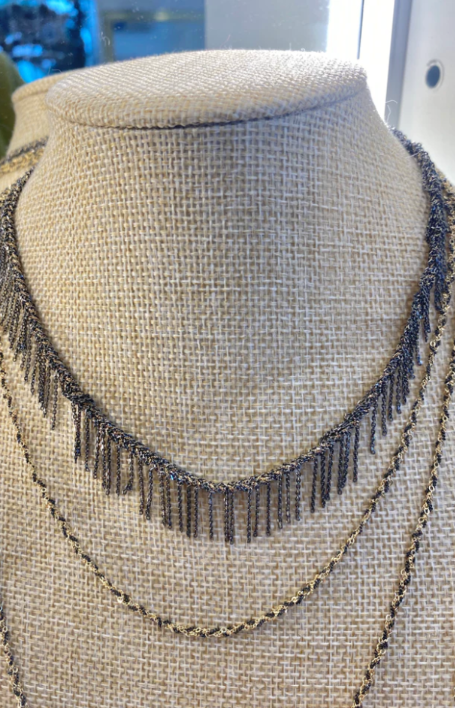 Platted Chain Tassel Necklace - N°550