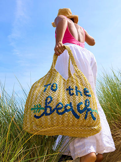 To The Beach - Yellow, natural and cobalt